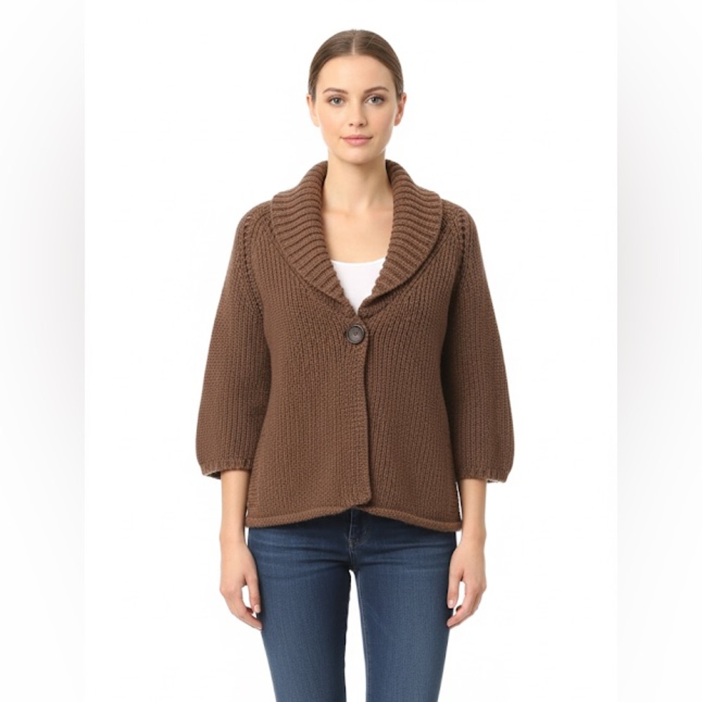 Theory Chunky Knit Cardigan Sweater Cashmere Blend Size M